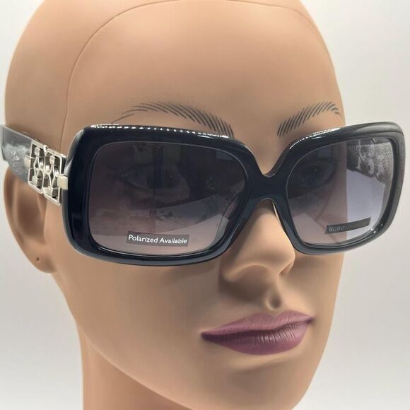 NOS Vintage Y2K Designer Sunglasses BCBG Max Azria | Chic | Thick Black Plastic main image 9